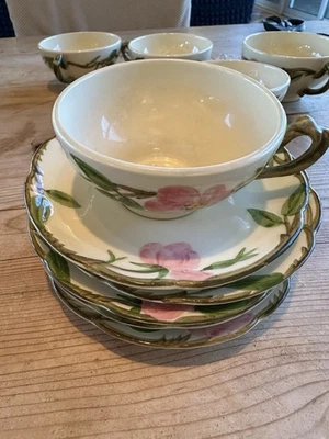 Juego de tazas y platillos de té Franciscan Desert Rose era California 1950 sin patatas fritas:5 Foto 1 de 4