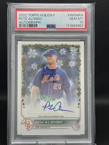 2022 Topps Holiday Autographs #WHAPA - Pete Alonso Autograph - ser# /100- PSA 10 - Bild 1 von 2