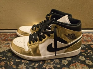 (ohne Karton) Air Jordan 1 Mid Metallic Gold Weiß Größe 10,5 Herren Sportschuhe DC1419-700 - Bild 1 von 10