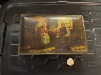 Vintage Edward Sharp & Sons Toffee Tin, Maidstone, Kent Old Masters Art 4L - Image 1 of 3