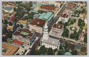 Leinen Postkarte Ecke der vier Gesetze Charleston South Carolina - Bild 1 von 2