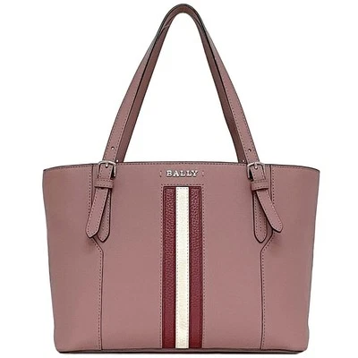 Bally Tote Bag ec-23492 Pink Good Condition Leather Used BALLY Stripe - Image 1 of 4
