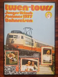 Original Vintage Mid Century 1977 Germany Railways Train Lithographie Posterrahmen - Bild 1 von 6