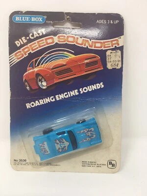 NIP Vintage Blue Box Speed Sounder Die Cast Blue Flame Car #3536 Macau NEW 1974 - Image 1 of 4