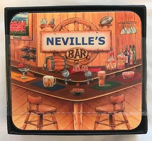 NEVILLE'S BAR NAME SET OF 6 CORK BACKED COASTERS - Bild 1 von 1