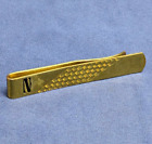 Vintage Gold Tone Letter "N" Tie Clip Pin Clasp