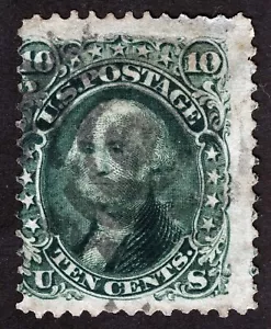 US Sc 68 Green 10¢ Black Circular Target Cancel - Picture 1 of 1