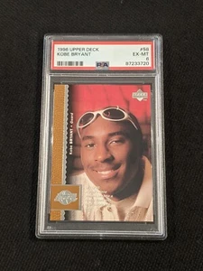1996 Upper Deck Kobe Bryant Rookie PSA 6 EX-Mt Card #58 Black Mamba NBA HOF - Picture 1 of 5