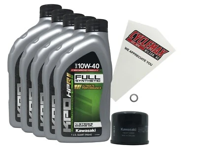Cyclemax OEM FS 10W-40 Oil Change Kit fits 2015-2023 Kawasaki Ninja H2 - Imagem 1 de 4