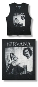 Nirvana Sitting Photo -Junior Muscle Tee With Holes-XL-T Shirt-Brand New - Imagen 1 de 1