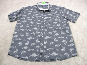 Salt Life Shirt Mens XL Gray Graphic Print Performance Fisherman Fishing - Picture 1 of 13