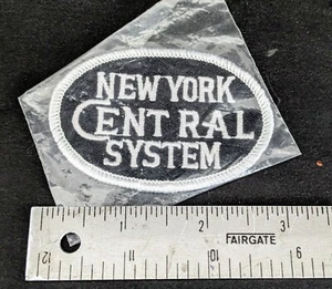NEW YORK CENTRAL SYSTEM Railroad NYC White on Black Herald 3" Clothing Patch - Picture 1 of 1