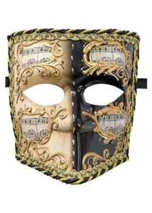 Mens BAUTA Venetian Mask Masquerade Masked Ball Fancy Dress Carnival Halloween - Picture 1 of 8
