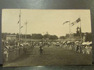 cpa photo courses hippiques tierce hippodrome sulky trot vers 1910 - Picture 1 of 1