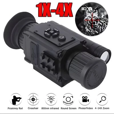 NV002 850NM 1-4X Night Vision Monocular Scope Camera IR For Hunting Rifle Scope - Image 1 of 4