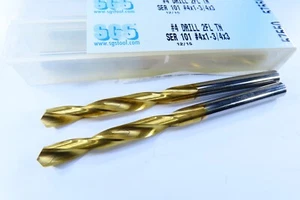 LOT ( 2 PCS ) NEW SGS #4 .2090" SOLID CARBIDE DRILLS DRILLING LATHE CNC TOOLS - Picture 1 of 3