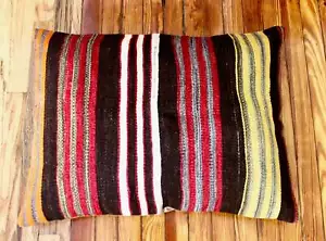 Decorative Handmade Turkish Kilim Floor Pillow Cover 22x28 Kilim Floor Cushion - Picture 1 of 10