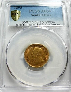 1895 South Africa Gold Half Pound PCGS AU50 - Picture 1 of 4
