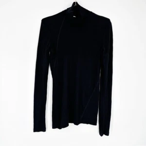 Top Helmut Lang girocollo nero manica lunga piccolo - Foto 1 di 6