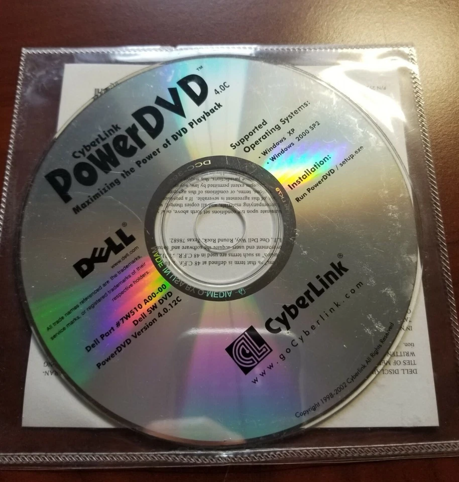 Dell CyberLink PowerDVD 4.0.12C Windows XP/2000 SP2 DVD - Image 1 of 1