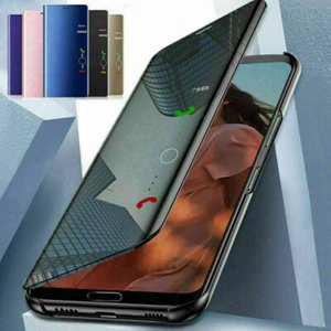 Luxury Mirror View Flip Stand Phone Case For Xiaomi Mi 11T 10T Pro 11 10 Lite 6X - Picture 1 of 24