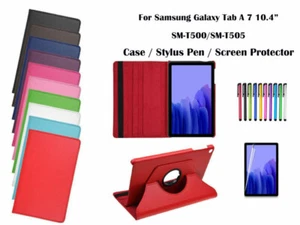 360°Rotate Litchi Grain PU Leather Cover Case for Samsung Galaxy Tab A 7 10.4" - Foto 1 di 17