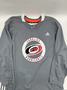 New Adidas Carolina Hurricanes Practice Gray Jersey Size 56 - Picture 1 of 3