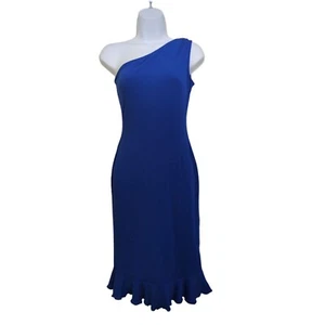 Duiah abito donna monospalla blu royal con volant (nuovo con etichetta) taglia XS - Foto 1 di 9