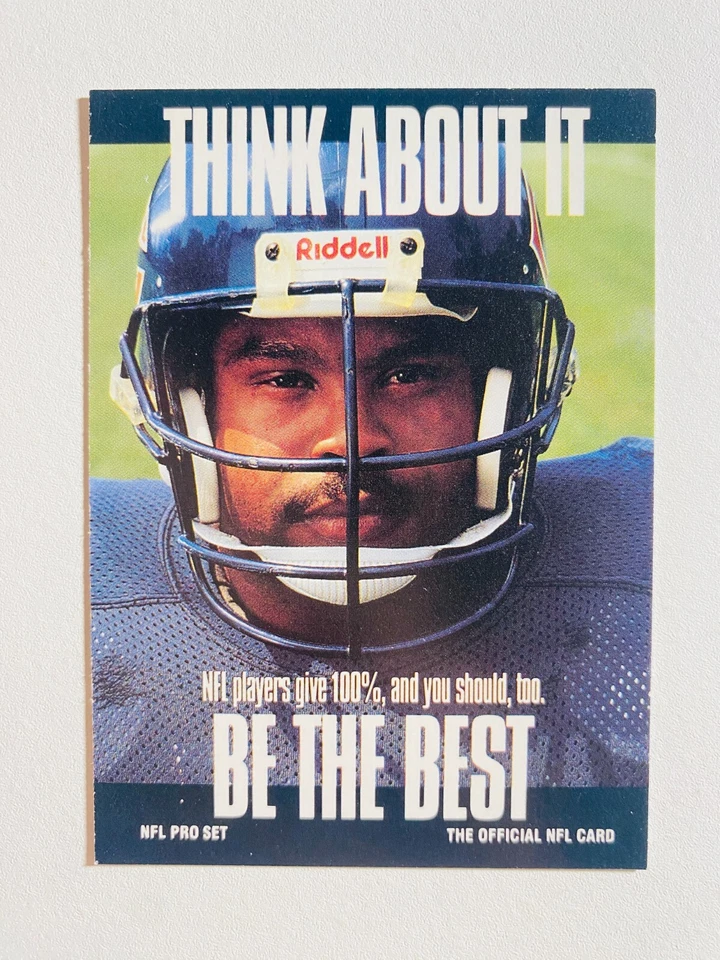 1991 PRO SET #728 MIKE SINGLETARY "THINK ABOUT IT" NM-MT NFL FOOTBALL CARD - Image 1 of 1