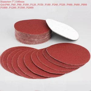 7" 180mm Abrasive Sanding Disc Hook And Loop Sandpaper Discs Pads 40-2000 Grit - Picture 1 of 5