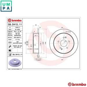 2x BRAKE DISC 08.D415.11 FOR SSANGYONG KORANDO/VAN XLV/SUV ACTYON/II TIVOLI 1.5L - Picture 1 of 9