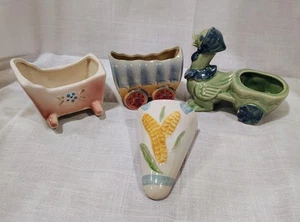 Lote De 4 Plantadoras Suculentas De Colección 1950 Una Marca Shawnee Todo Como Nuevo. - Imagen 1 de 19