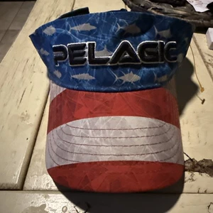 Pelagic Angeln Schirmmütze Kappe Riemen hinten blau amerikanische Flagge Marlin Tiefsee Herren - Bild 1 von 10