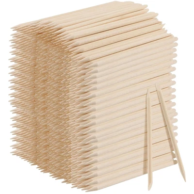 2000 piezas de palos de clavos de madera naranja de 4,5 pulgadas, empujador de cutículas de madera de doble cara Sti Foto 1 de 4