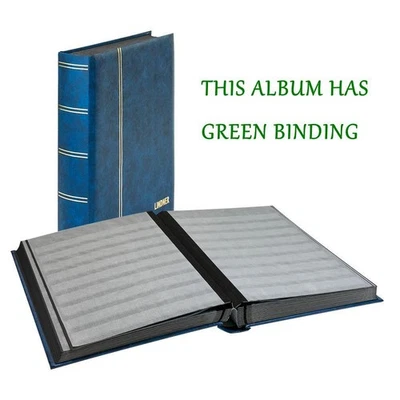 Stockbook LINDNER encadernação verde NOVO 9 X 12 polegadas 32 páginas interlef dupla face - Imagem 1 de 4