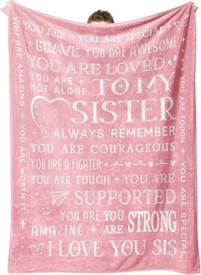 Sister Gifts, Birthday Get Well Blanket for Sister,...  - Image 1 of 4