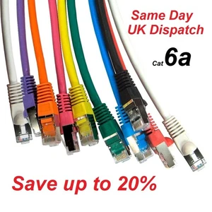 Cable de Internet Ethernet Cat6a blindado SFTP cable de conexión 10 gig COBRE lote de juegos - Imagen 1 de 18