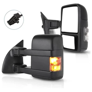 2X Tow Side Mirrors Manual Fold Smoke Signal For 1999-2016 Ford F250 SuperDuty - Picture 1 of 1