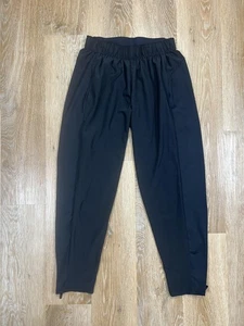 Brooks Pants Mens Small Black Run Happy Athletic Tapered Jogger Zipper Ankles - Picture 1 of 10