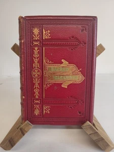 C1885 GLEANINGS FROM THE Sacred POETS Gilt Accent Leather Book Gall inglis - Picture 1 of 10