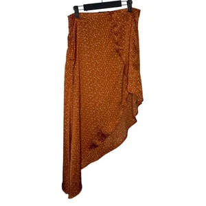 Pretty Little Thing Damen Rock Größe 8 Orange Tupfen Asymmetrisch Ungefüttert - Bild 1 von 15