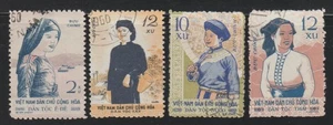 1960 Vietnam Stamps Ethnic Costumes Scott # 112-115 Cto Never Hinged - Picture 1 of 1