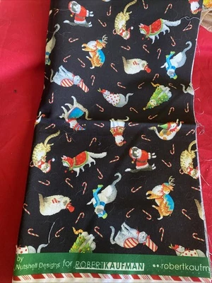 Cute Cotton Christmas Cats 24”x 13 1/2”Wide - Image 1 of 2