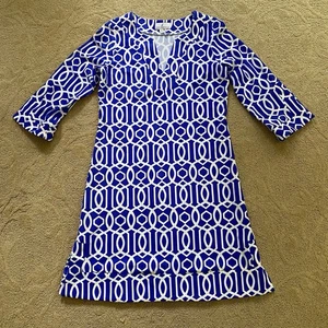 JUDE CONNALLY Kerry Resort Wear Blue Shift Dress Women's Size Small Made in USA - Picture 1 of 6