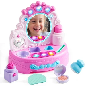 Lalalark Kleinkind Eitelkeit & Baby Kosmetikspiegel Spielzeug, interaktive vorgetäuschte Eitelkeit... - Bild 1 von 9