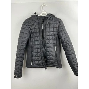 Superdry FUJI Jkt Steppjacke mit Kapuze Schwarz Full Zip Damen Größe Small - Bild 1 von 9