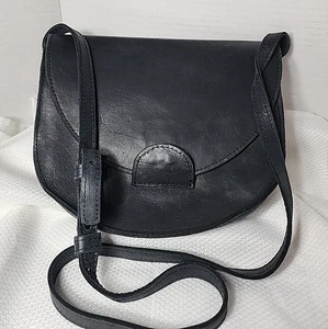 Leather Black Able Saddlebag Crossbody Adjustable Strap Thick Leather  - Picture 1 of 7