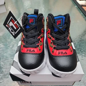 Neu im Karton "FILA" Größe 7 Kleinkind/Kinder Turnschuhe M3 schwarz/rot/gelb/blau (EB3) - Bild 1 von 9