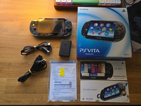 Sony Ps Vita  PCH-1000 black Crystal Model Console & Charger CIB  TESTED