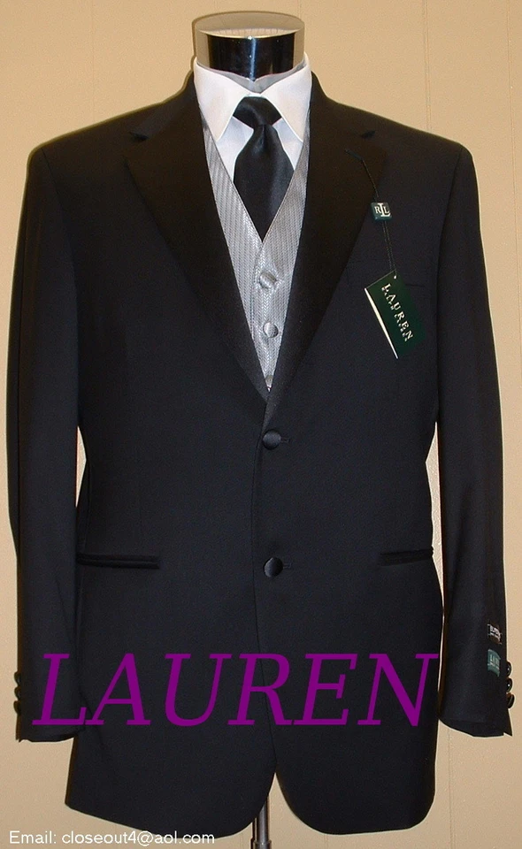RALPH LAUREN Men's New Tuxedo Black Wool Coat 50R OTHER SIZES Tux Suit Wedding - Image 1 of 1